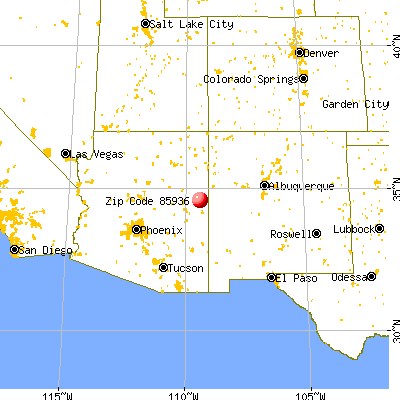 St. Johns, AZ (85936) map from a distance