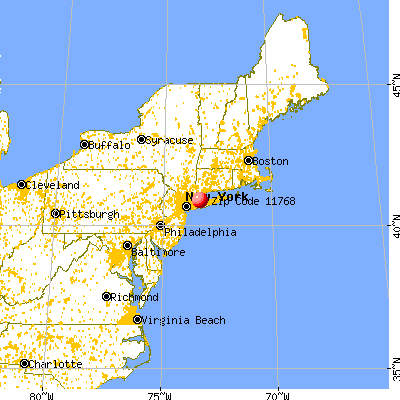 Fort Salonga, NY (11768) map from a distance