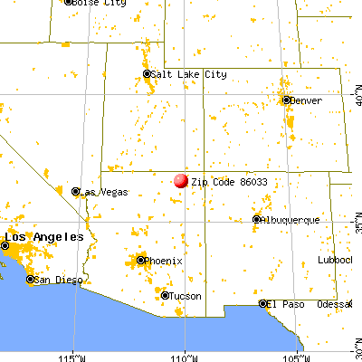 Chilchinbito, AZ (86033) map from a distance