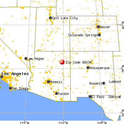 Low Mountain, AZ (86034) map from a distance