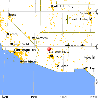 Prescott, AZ (86301) map from a distance