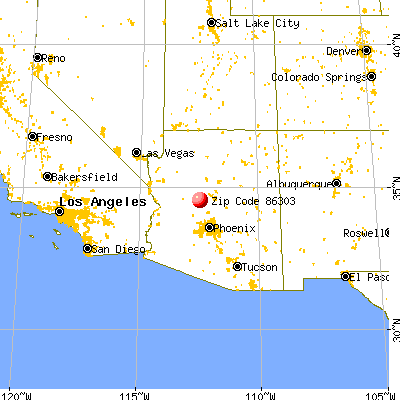 Prescott, AZ (86303) map from a distance