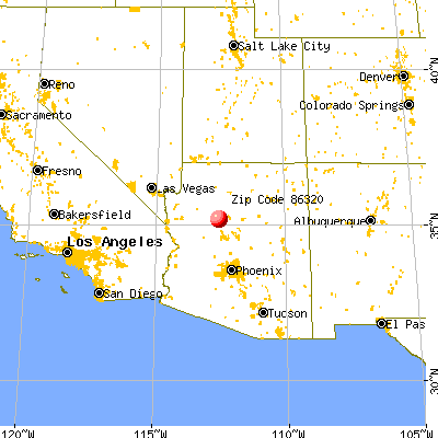 Ash Fork, AZ (86320) map from a distance