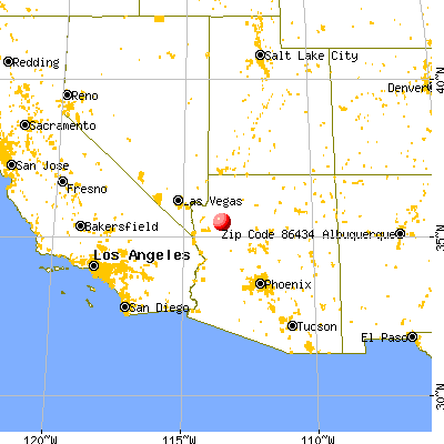 Grand Canyon West, AZ (86434) map from a distance