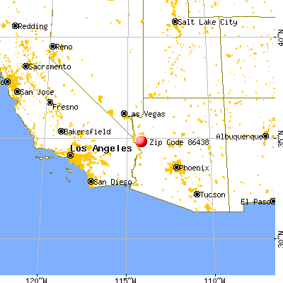 Yucca, AZ (86438) map from a distance