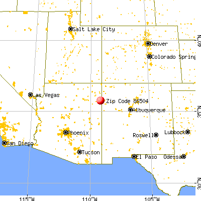 Fort Defiance, AZ (86504) map from a distance