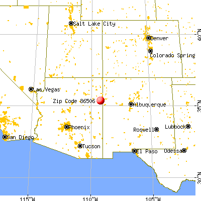 Houck, AZ (86506) map from a distance