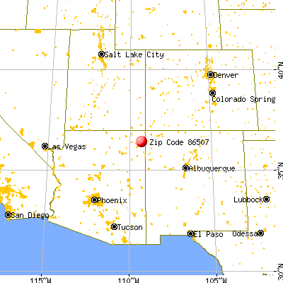 Lukachukai, AZ (86507) map from a distance