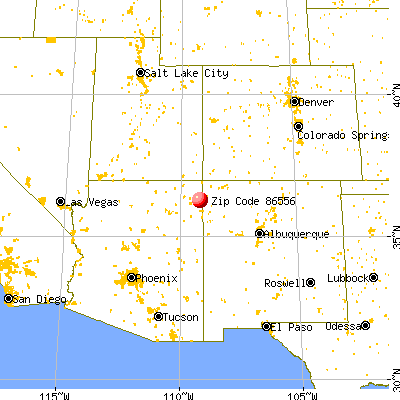 Tsaile, AZ (86556) map from a distance