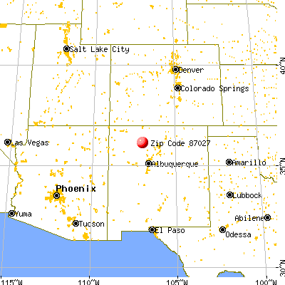 La Jara, NM (87027) map from a distance