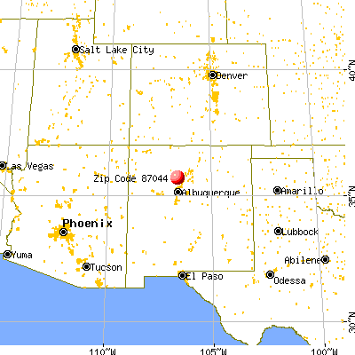 Ponderosa, NM (87044) map from a distance