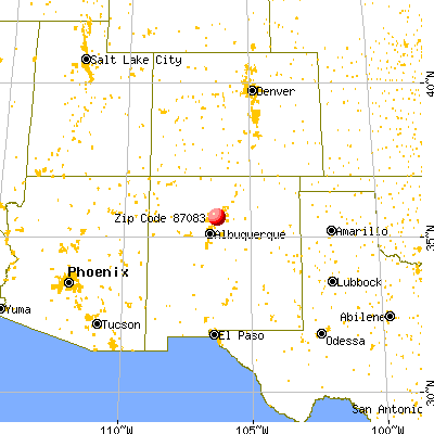 Cochiti Lake, NM (87083) map from a distance