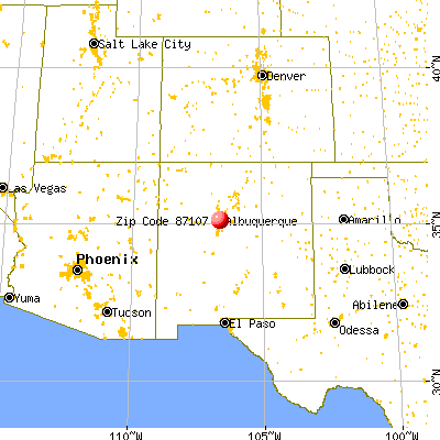 Albuquerque, NM (87107) map from a distance