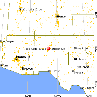 Albuquerque, NM (87112) map from a distance