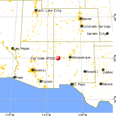 Ramah, NM (87321) map from a distance