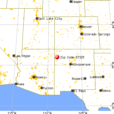 Tohatchi, NM (87325) map from a distance