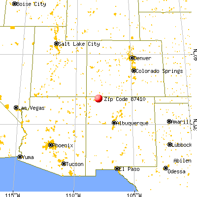 Aztec, NM (87410) map from a distance