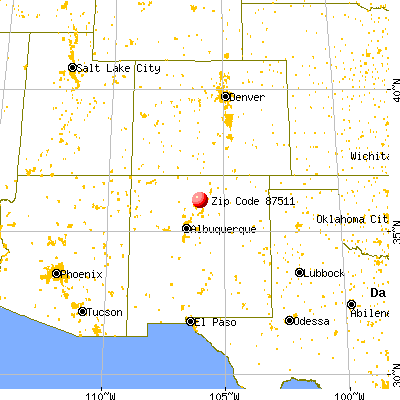 Los Luceros, NM (87511) map from a distance