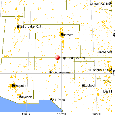 Costilla, NM (87524) map from a distance