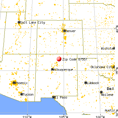 Ranchos de Taos, NM (87557) map from a distance
