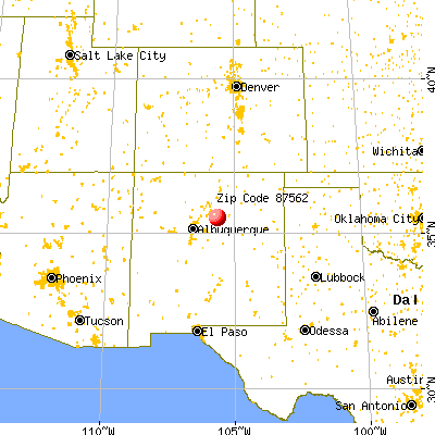 Rowe, NM (87562) map from a distance