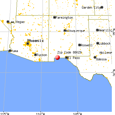 Columbus, NM (88029) map from a distance