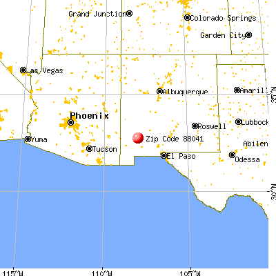 San Lorenzo, NM (88041) map from a distance