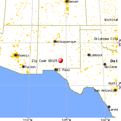 High Rolls, NM (88325) map from a distance