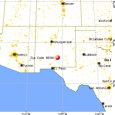 Mescalero, NM (88340) map from a distance