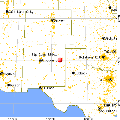 Tucumcari, NM (88401) map from a distance