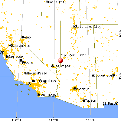 Mesquite, NV (89027) map from a distance