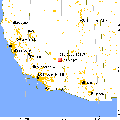 Las Vegas, NV (89117) map from a distance