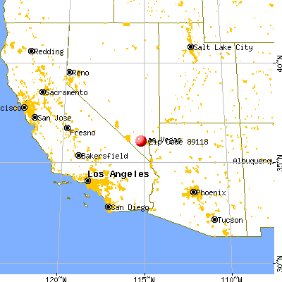 Spring Valley, NV (89118) map from a distance