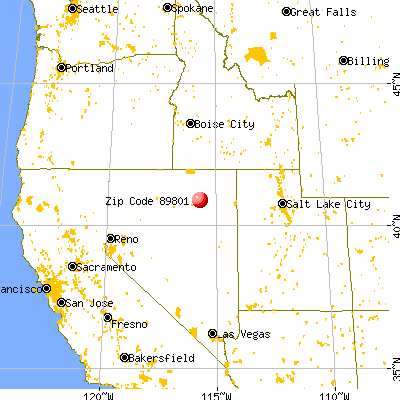 Elko, NV (89801) map from a distance