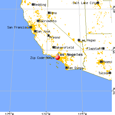 Los Angeles, CA (90024) map from a distance