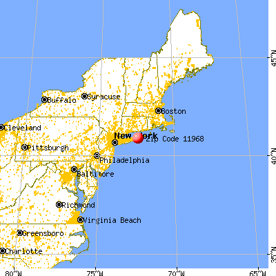 North Sea, NY (11968) map from a distance