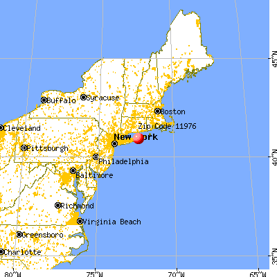 Watermill, NY (11976) map from a distance