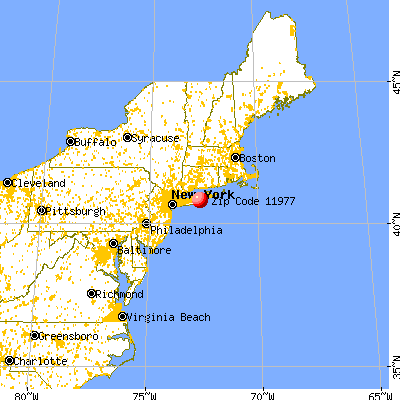 Westhampton, NY (11977) map from a distance