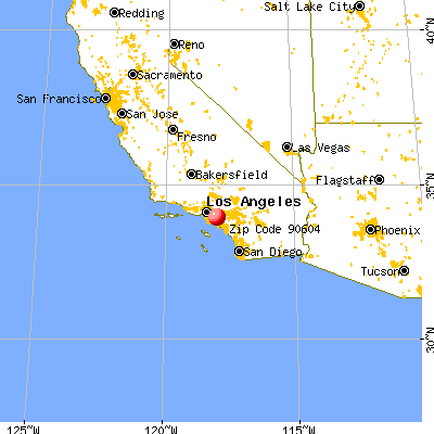 South Whittier, CA (90604) map from a distance