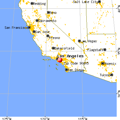 Whittier, CA (90605) map from a distance
