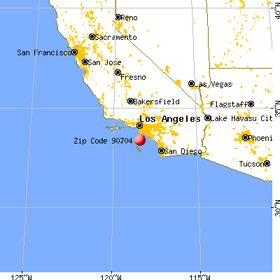 Avalon, CA (90704) map from a distance