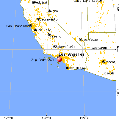 Los Angeles, CA (90710) map from a distance