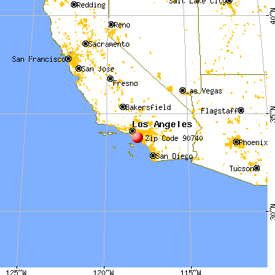 Seal Beach, CA (90740) map from a distance