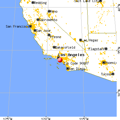 Long Beach, CA (90807) map from a distance