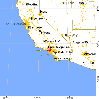 Pasadena, CA (91105) map from a distance