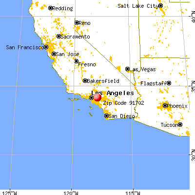 Azusa, CA (91702) map from a distance
