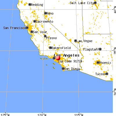 Covina, CA (91724) map from a distance