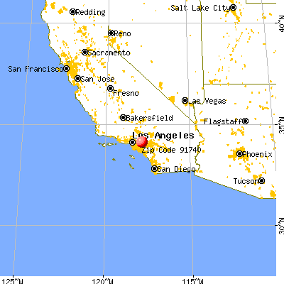 Glendora, CA (91740) map from a distance