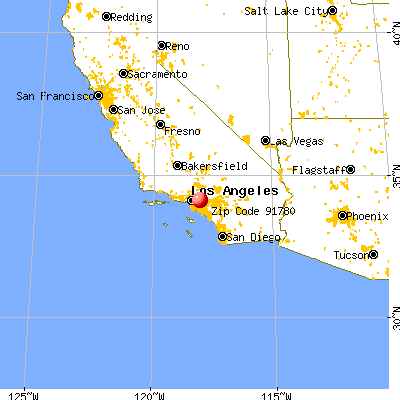Temple City, CA (91780) map from a distance
