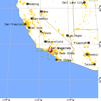 Alhambra, CA (91801) map from a distance